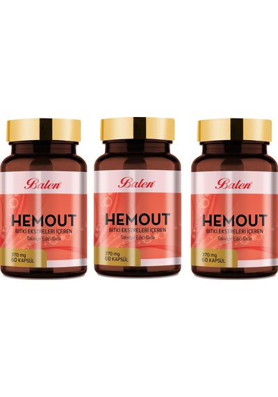 3 Adet Balen Hemout Bitki Ekstreleri Içeren 60 Kapsül 370 MG.