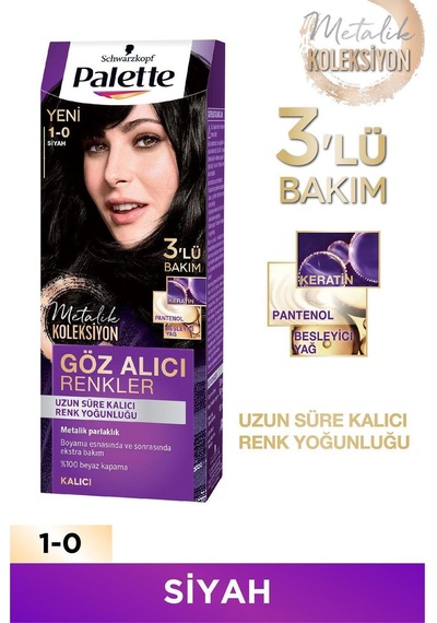 Palette Yoğun Göz Alıcı Renkler 1 - 0 Siyah Saç Boyası