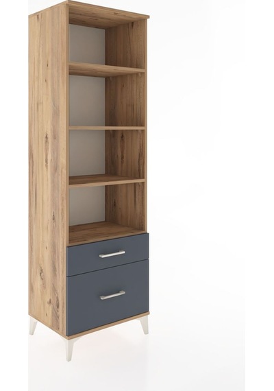 Hyperion Dolap 4 Raflı 2 Çekmeceli 60x44x195 Çam-antrasit Çam