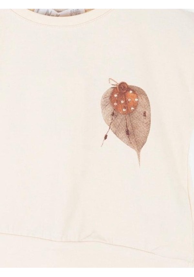 Nk Kids Kız Bebek Kolları Fırfırlı T-shirt-14103 Bej