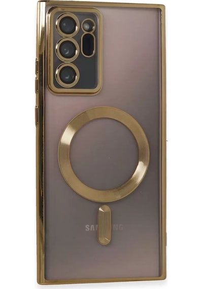 Mey İthalat Samsung Galaxy Uyumlu  Note 20 Ultra Kılıf Kross Magneticsafe Kapak - Gold Çok Renkli