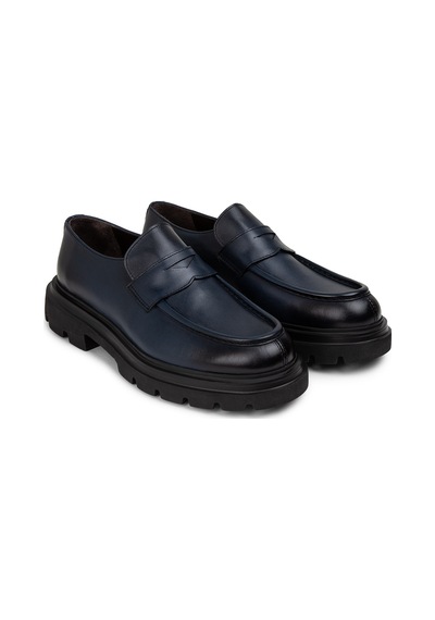 Deery Hakiki Deri Lacivert Erkek Loafer Ayakkabı - 01980mlcve01 Lacivert
