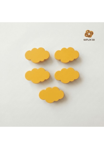 Bulut Tasarım Dolap Kulpu- Çocuk , Bebek Odası Kulp - Modern Ve Şık 30mm Vida İle Birlikte Sarı