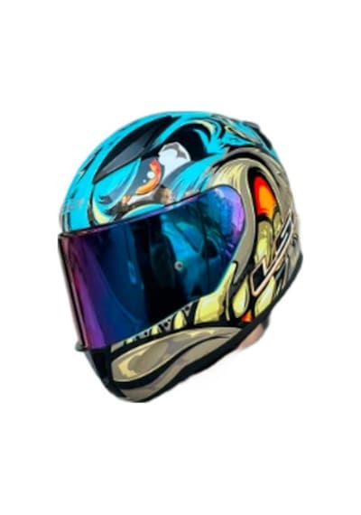 Ls2 Rapİd 2 Gökkuşağı Vizör Kask Mor Neo Mavi
