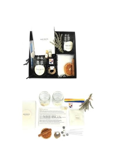 Miebox Make İt Easier Mum Kitleri - Aromaterapi Mum Yapım Seti - Kendin Yap Mum Malzemeleri Aromaterapi Parafin Mum Kiti, Dıy Candle Making Kit 000 Açık Krem
