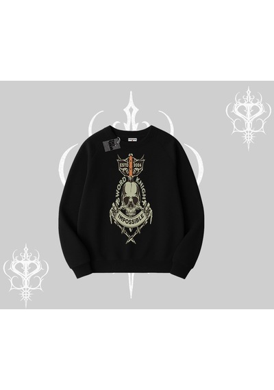 Startmore Biskilet Sweatshirt Sword Knight Skull Impossible Street Creed Siyah