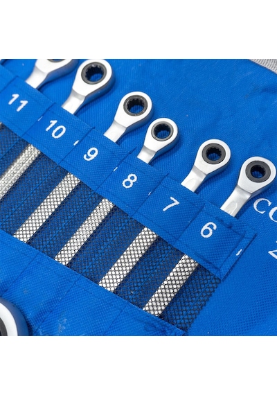 6125 Cırcır Kombine Anahtar Takımı 6-32mm 22 Parça Bez Çantalı