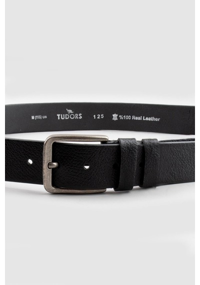 Tudors Erkek %100 Hakiki Deri 4 Cm Spor Siyah Kemer-23780 Siyah