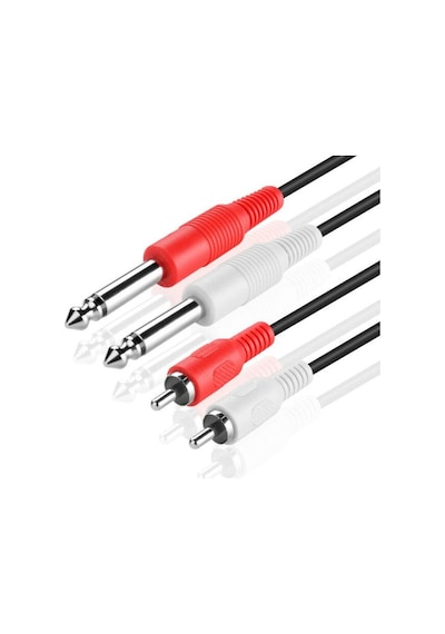 2x Rca To 2x 6.3 Mm Mono Kablo 3 Metre