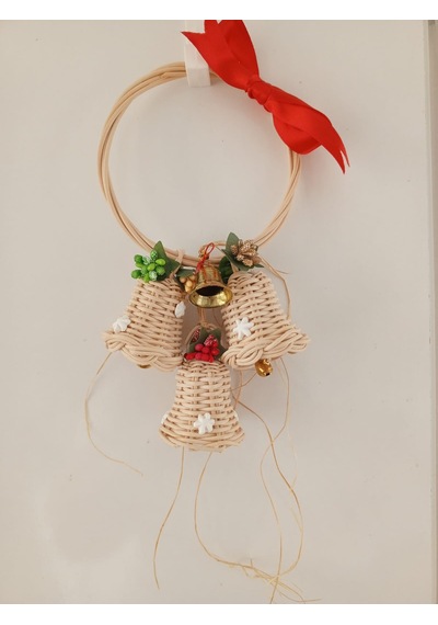 Bambu 3'lü Çan Kapı Çelengi Noel Temalı 23 13 Cm