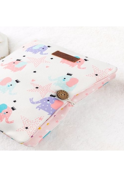 meditroia Bebek Alt Açma Bakım Çantası Fil Desen Organizer Açık Pembe
