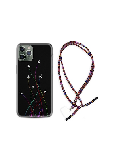 Apple Uyumlu iPhone 11 Pro Kılıf Rasta Boyun Askılı Line Planet 1736