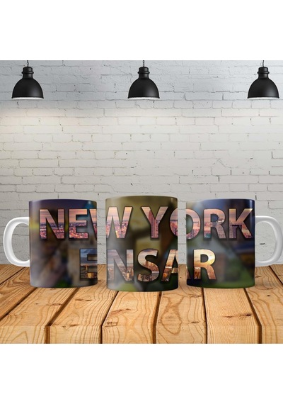 New York Kişiye Özel Baskılı Yeni Tasarım Sihirli Kupa Bardak Özel Kutusunda Çok Renkli