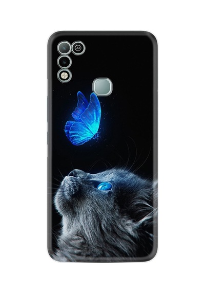 Infınıx Hot 11 Play Kılıf Resimli Desenli Silikon Platinium Series Butterfly Cat 1891
