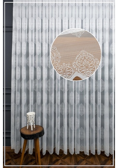 Evdepo Home Damask Kullanıma Hazır Tül Perde (546640830)