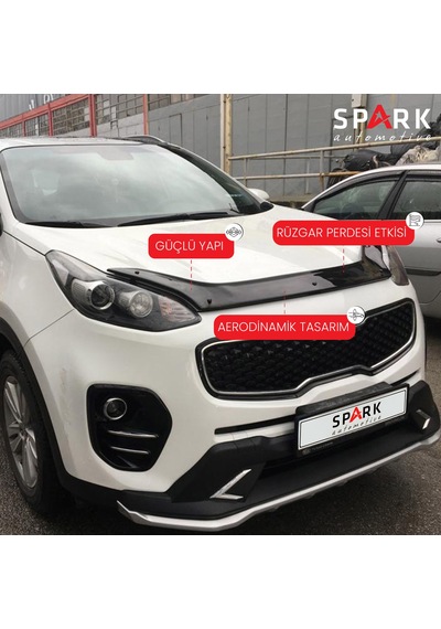 Kia Sportage 2016-2019 Yılları Arası Uyumlu Kaput Rüzgarlığı 4mm Siyah