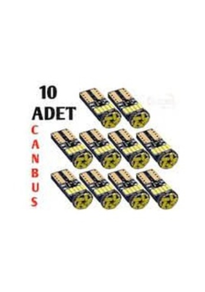 10 Adet Oto T10 Park Ledi Dipsiz Led 12v Beyaz 15 Ledli