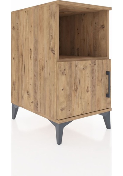 Kronos Komodin 2 Raflı Tek Kapaklı 44x59x80 Çam-çam Atlas Çam