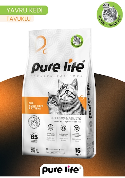 Purelife Tavuklu Yavru Kedi Maması 15 KG