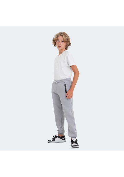 Slazenger  LAMIS Çocuk Fermuar Cepli Taş Gri Eşofman  Altı