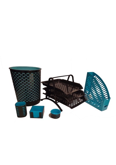 Mesh Tipi Ofis Seti Plastik 12 Parça Çok Renkli