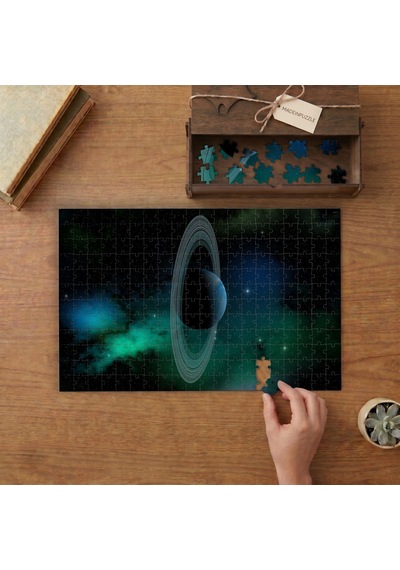 Uranüs Gezegeni Tasarımı 240 Parça Ahşap Puzzle Ahşap Kutuda Mpy60098