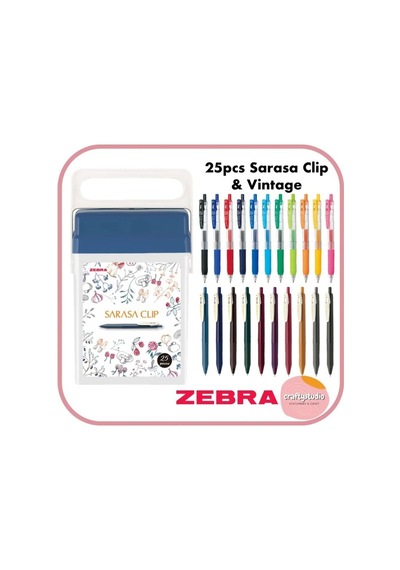 Zebra Sarasa 0.5mm Z Box 25'li Jel Kalem Seti Plastik Çantalı Set