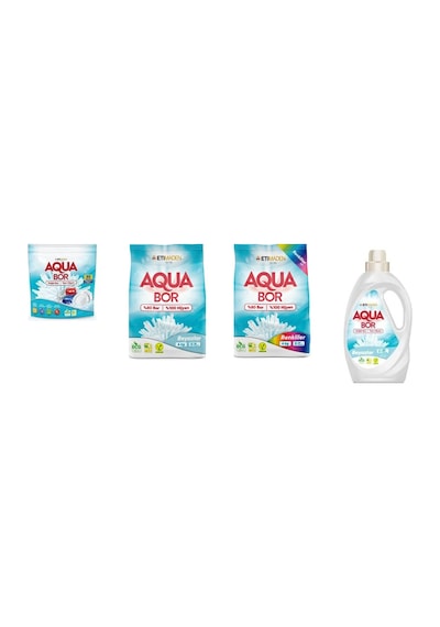 Aquabor Doğal Mineralli Tablet + 4 Kg Beyaz + 4 Kg Renkliler + Sıvı Beyaz 4 Lü Set 62117465