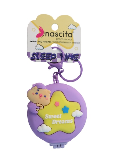 Nascita Yıldız Figürlü Aynalı Katlanır Saç Fırçası Çanta Boy Nasfbrgm0041pr