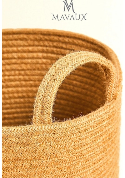 Mavaux Çok Amaçlı, 30cm-30cm Orta Boy, Yanları Saplı, Jüt, Hasır, Dokuma Sepet, Düzenleyici Organizer Hasır