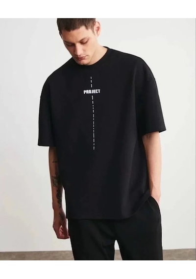 Modi Green Baskılı Unisex Günlük Stil Siyah Karbon Siyahı Özel Seri Tişört