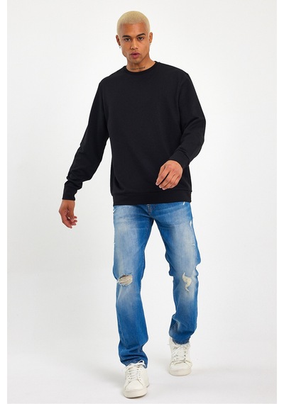 Superlife Süperlife Erkek Gri Bisiklet Yaka Ribanalı Regular Fit Sweatshirt Spr26swk930 Siyah Superlife Süperlife Erkek Gri Bisiklet Yaka Ribanalı Regular Fit Sweatshirt Spr26swk930 Siyah