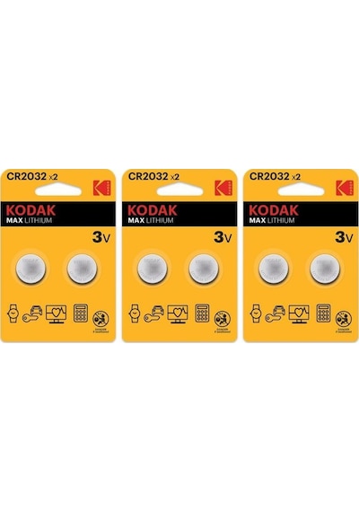Kodak 2 Adet Cr2032 Ultra Lityum Para Pil X 3 Adet