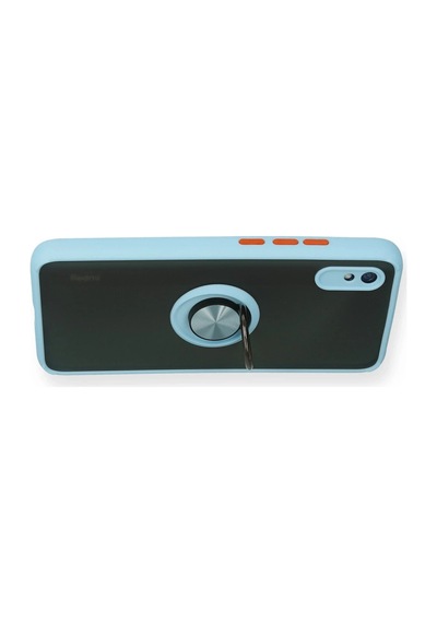 Uryport Xiaomi Redmi 9a Kılıf Montreal Yüzüklü Silikon Kapak - Buz Mavi