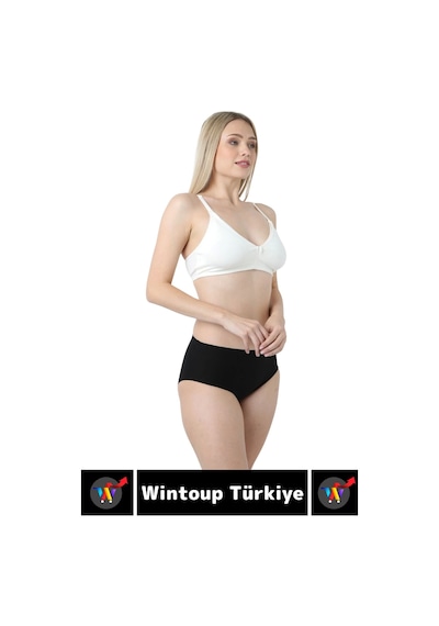 Wintoup Özel Üretim Doğal Görünüm Toparlayıcı Pamuklu Balensiz Dikişsiz Hamile Lohusa Penye Emzirme Sütyeni Ekru