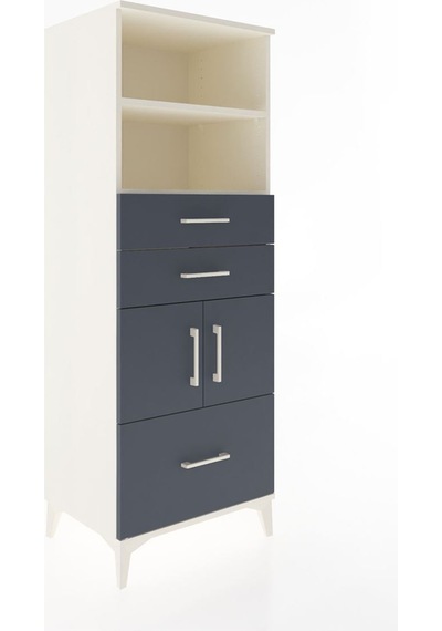Hyperion Dolap 3 Raflı 3 Çekmeceli 2 Kapaklı 60x44x163 Aytaşı-antrasit Aytası