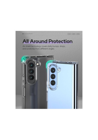 Samsung Galaxy Z Fold 5 Uyumlu Clear Şeffaf Sararmaz Renksiz Silikon Kapak Case 180 Tam Korumalı Çok Renkli