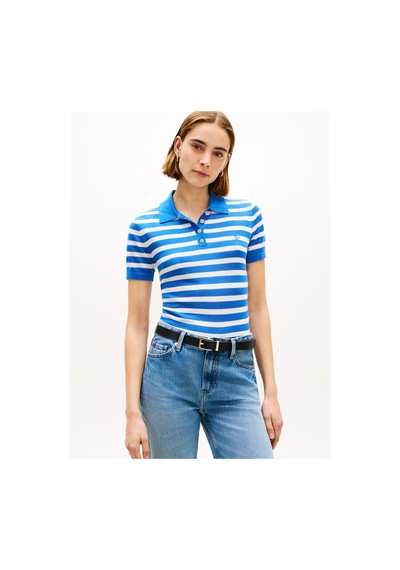 Tommy Hilfiger Lıght Layerıng S/s Polo Sweater Kadın Mavi Polo - Ww0ww48503