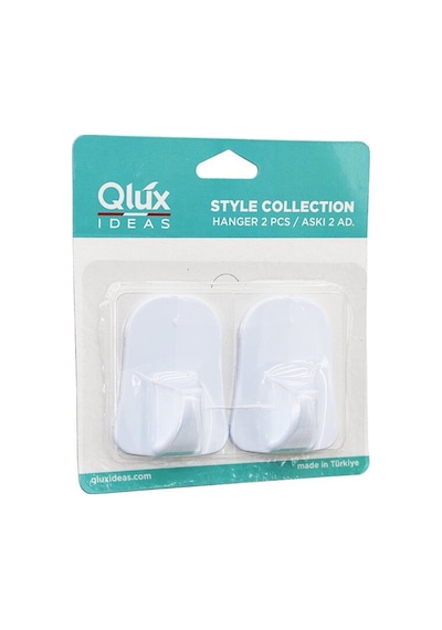 Qlux L-00735 Opak Beyaz Plastik Askı 2'li Set- 32'li Paket