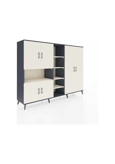 Hyperion Dolap 13 Raflı 6 Kapaklı 220x44x163 Antrasit-aytaşı Antrasit-aytaşı