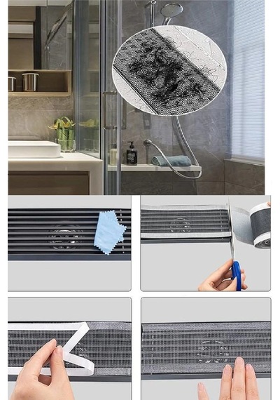 4 Metre Yapışkanlı Banyo Gider Koruyucu Saç Toplayıcı Gider Böcek Koruyucu Gider Süzgeci Diğer
