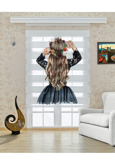 Perdeoutlet38 Enxboy Tançlı Kız Dijital Baskılı Zebra Perde-cocuk Odası-stor Perde Renkli