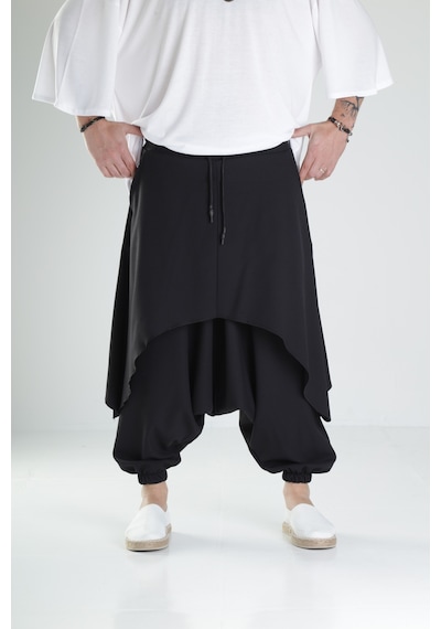 Cocopelli Oversize Şalvarlı Samurai Pantolon Coc1456 Siyah