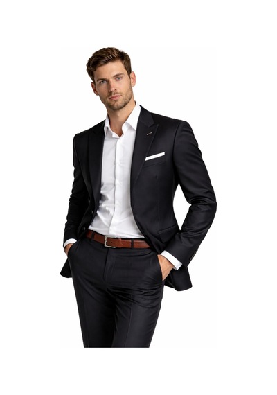 Suitmen Erkek Silim Fit Yelekli Çift Yırtmaçlı Takım Elbise Bgl-st05327 Siyah