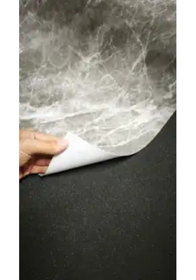 1,2 Mm Mermer Desenli M-10 Şeffaf Pvc Lamineli Kalın Kaymaz Masa Örtüsü