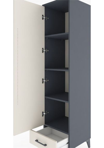 Hyperion Dolap 4 Raflı Tek Çekmeceli Tek Kapaklı 44x44x182 Antrasit-aytaşı Antrasit Hyperion Dolap 4 Raflı Tek Çekmeceli Tek Kapaklı 44x44x182 Antrasit-aytaşı Antrasit