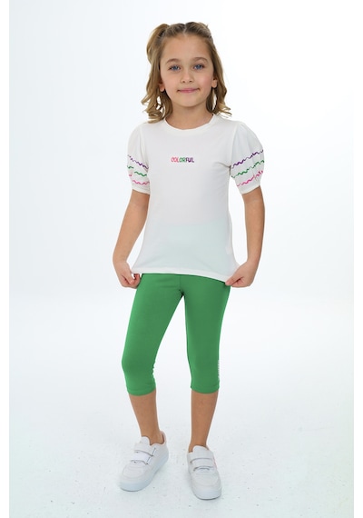 Toontoy Kids Toontoy Kız Çocuk Nakışlı Kaprili Takım Ekru