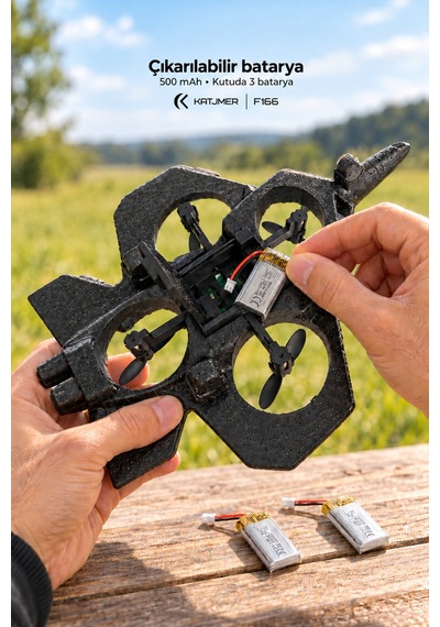 S1 F166 Köpük Gövdeli Kumandalı Mini Drone, Kamerasız, 44,8 G, İrtifa Sabitleme, 360 Takla, 2,4 Ghz Siyah