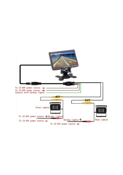 Tarım Araçları İçin 7 İnç Monitör Ve 2 Adet Kamera Seti