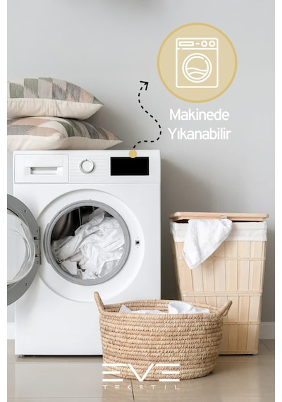 Eve Tekstil  8 Adet Diamon Kapitone Antibakteriyel Fermuarlı Yıkanabilir Otel Lüks Yastık Kılıfı 50x70cm Beyaz